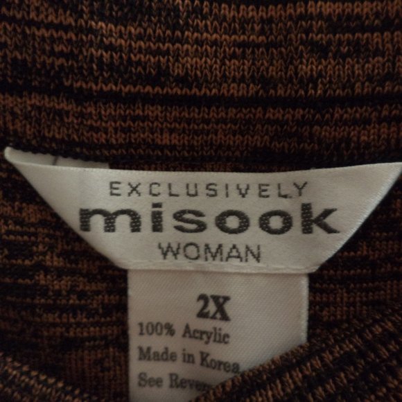 Exclusively MISOOK Skirt with a Flare~Bronze + Black Heathered ~Pleat Accents~2X - Picture 10 of 10